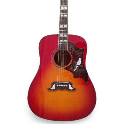 Custom Crown Cherry Sunburst Dove Hummingbird Acoustic Electric Guitar Solid Sitka Spruce Top
