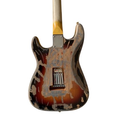 Custom Regent SRV Heavy Aged Relic Finish Stevie Ray Sunburst Electric Guitar - Image 7