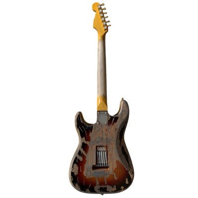 Custom Regent SRV Heavy Aged Relic Finish Stevie Ray Sunburst Electric Guitar - Image 6