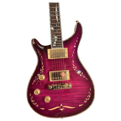 Custom Monarch Orianthi Blooming Lotus Purple Iris Burst Flamed Maple Wood Top Electric Guitar