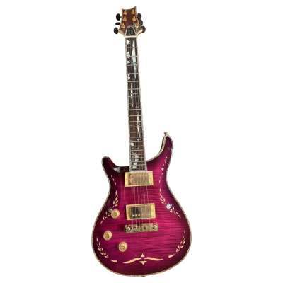 Custom Monarch Orianthi Blooming Lotus Purple Iris Burst Flamed Maple Wood Top Electric Guitar - Image 6