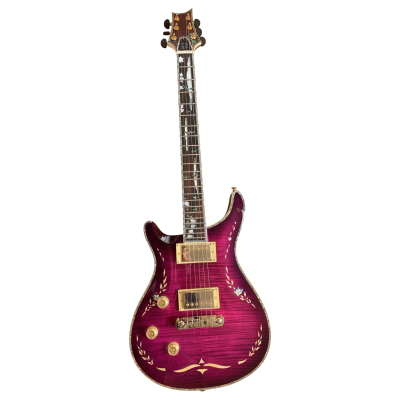 Custom Monarch Orianthi Blooming Lotus Purple Iris Burst Flamed Maple Wood Top Electric Guitar - Image 6