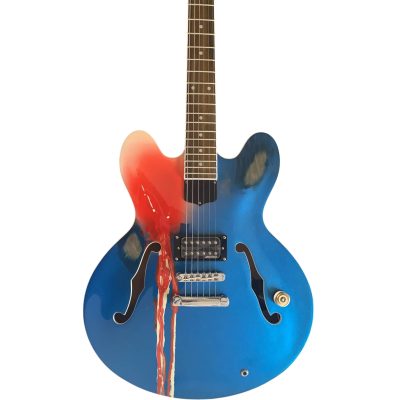 Custom Crown Riviera ES333 Tom DeLonge Pelham Blue Fhole Semi Hollow Jazz Electric Guitar