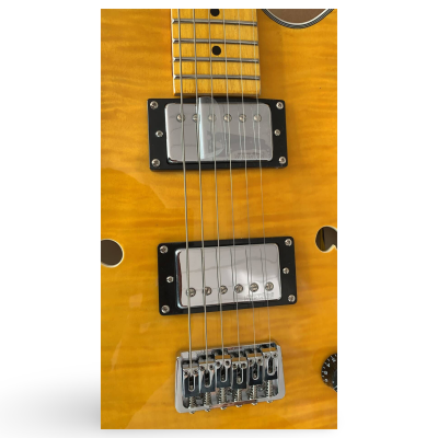 Custom Regent Jonny Greenwood Fhole Amber Flamed Maple Top Star Guitar - Image 5
