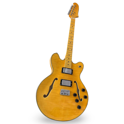 Custom Regent Jonny Greenwood Fhole Amber Flamed Maple Top Star Guitar - Image 4
