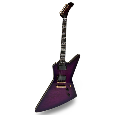 Custom Crown Korina Explorer Hetfield Purple Burst Quilted Maple Top Electric Guitar - Image 8