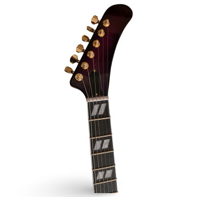 Custom Crown Korina Explorer Hetfield Purple Burst Quilted Maple Top Electric Guitar - Image 5