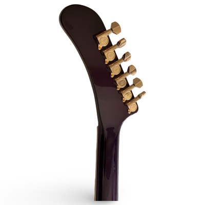 Custom Crown Korina Explorer Hetfield Purple Burst Quilted Maple Top Electric Guitar - Image 3