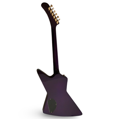 Custom Crown Korina Explorer Hetfield Purple Burst Quilted Maple Top Electric Guitar - Image 2