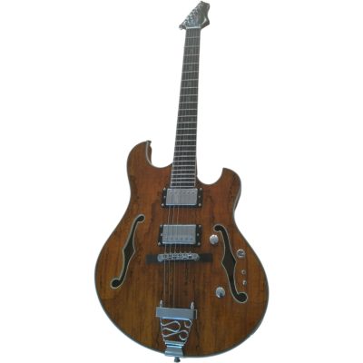 Custom Vesper Languedoc Region Fhole Natural Amber Spalted Maple Bracing Inside Electric Guitar - Image 3