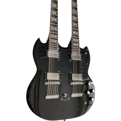 Custom Crown SG Don Felder Black Double Neck 12 6 String EDS1275 Electric Guitar