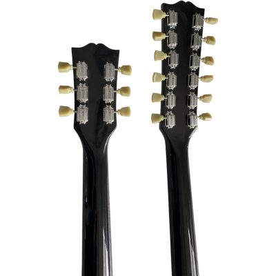 Custom Crown SG Don Felder Black Double Neck 12 6 String EDS1275 Electric Guitar - Image 2