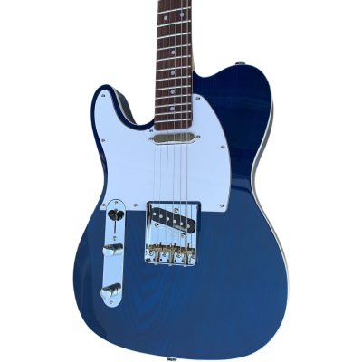 Custom Regent Transparent Blue Left Handed Clapton White Pickguard Electric Guitar