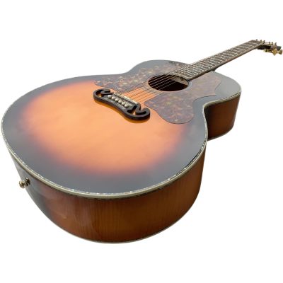 Custom Crown J200 Harrison Sunset Burst Abalone Acoustic Guitar - Image 6