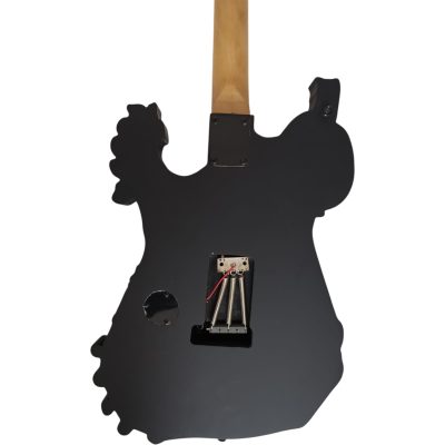 Custom Obsidian George Hand Painted Red Yellow Finish Skull And Bones Carved Skeleton Guitar JFrog - Image 10