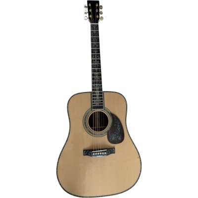 Custom Vertex D45 Flower Abalone Inlays Natural Solid Spruce Top Acoustic Electric Guitar Fishman Pickups - Image 2
