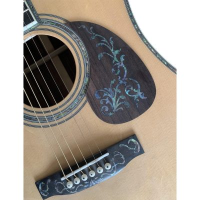 Custom Vertex D45 Flower Abalone Inlays Natural Solid Spruce Top Acoustic Electric Guitar Fishman Pickups - Image 5