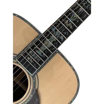 Custom Vertex D45 Flower Abalone Inlays Natural Solid Spruce Top Acoustic Electric Guitar Fishman Pickups - Image 6