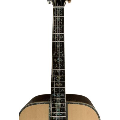 Custom Vertex D45 Flower Abalone Inlays Natural Solid Spruce Top Acoustic Electric Guitar Fishman Pickups - Image 7