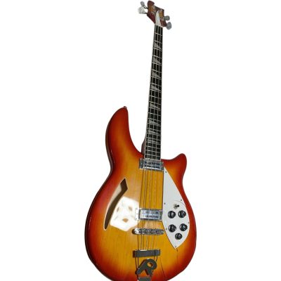 Custom Nova 4005V Fireglo 4 String Bass White Pickguard 22 Frets Semi Hollow