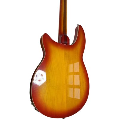 Custom Nova 4005V Fireglo 4 String Bass White Pickguard 22 Frets Semi Hollow - Image 6