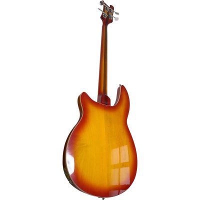 Custom Nova 4005V Fireglo 4 String Bass White Pickguard 22 Frets Semi Hollow - Image 4
