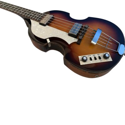 Custom Vale Left Handed HCT 500 Vintage Sunburst McCartney Ignition Series Violin 4 String Bass - Image 4