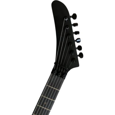 Custom Obsidian George White Brownish Hand Painted Skull And Bones Carved Skeleton Guitar JFrog - Image 4