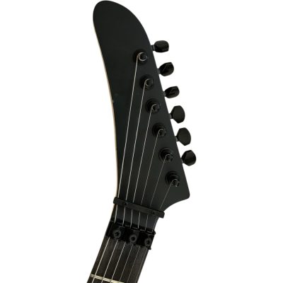 Custom Obsidian George Hand Painted Skull And Bones Carved Skeleton Guitar JFrog - Image 3