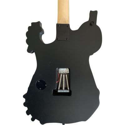 Custom Obsidian George Hand Painted Skull And Bones Carved Skeleton Guitar JFrog - Image 7