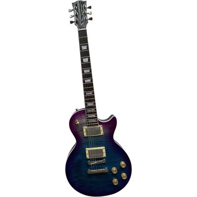 Custom Crown Standard Blue Purple Burst Flamed Maple Top Guitar - Image 9