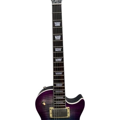 Custom Crown Standard Blue Purple Burst Flamed Maple Top Guitar - Image 6