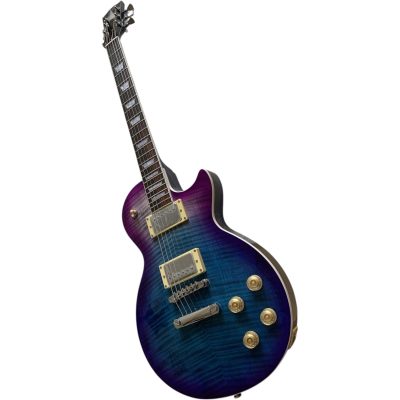 Custom Crown Standard Blue Purple Burst Flamed Maple Top Guitar - Image 5