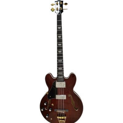 Custom Crown EB2D Brown Midtown 4 String Bass Semi Hollow Fhole - Image 7