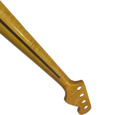 Custom Regent DIY 4 String Jazz Bass Unfinished Natural Tiger Maple Neck - Image 4