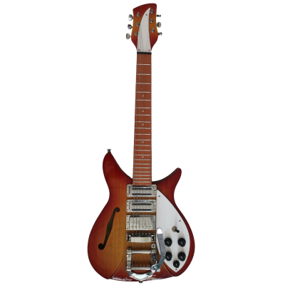 Custom Nova Cherry Fireglo 325 Fhole Electric Guitar - Image 2