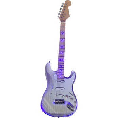 Custom Regent Plexiglass Acrylic Lucite Integrated Blue LED Illumination Electric Guitar - Image 7
