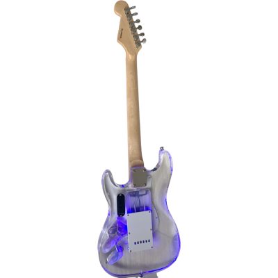 Custom Regent Plexiglass Acrylic Lucite Integrated Blue LED Illumination Electric Guitar - Image 4