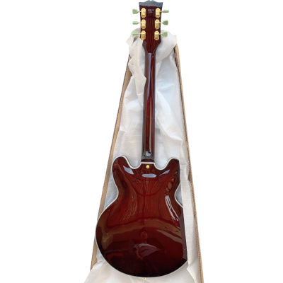 Custom Crown ES335 BB King Lucille Vintage Sunburst 6 String Electric Guitar - Image 5
