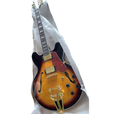 Custom Crown ES335 BB King Lucille Vintage Sunburst 6 String Electric Guitar - Image 7