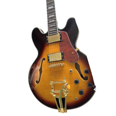 Custom Crown ES335 BB King Lucille Vintage Sunburst 6 String Electric Guitar