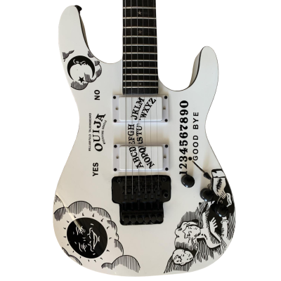 Custom Obsidian Kirk Hammett Ouija White Good Bye Guitar Natural Maple Finish Back Neck
