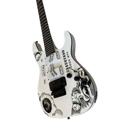 Custom Obsidian Kirk Hammett Ouija White Good Bye Guitar Natural Maple Finish Back Neck - Image 5