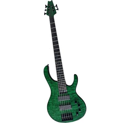 Custom Vanta Transparent Green Burst Quantum Graphite Phil Mod 5 String Bass - Image 3