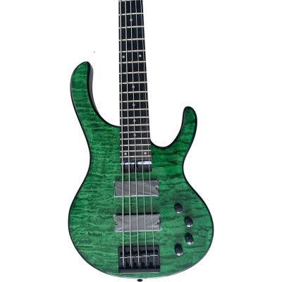 Custom Vanta Transparent Green Burst Quantum Graphite Phil Mod 5 String Bass