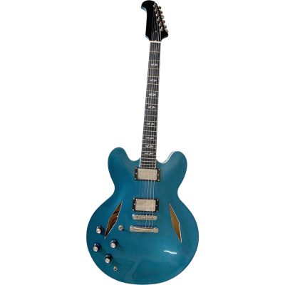 Custom Crown DG335 Dave Grohl Pelham Blue Diamond Guitar Black Pickup Rings Left Handed - Image 6