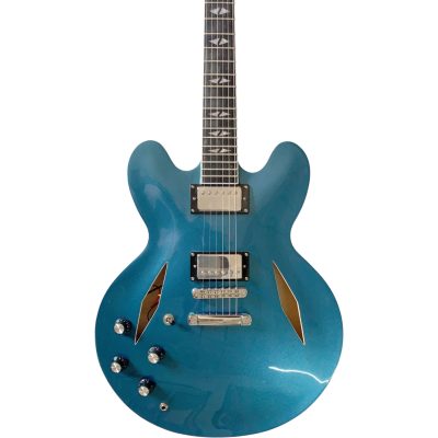 Custom Crown DG335 Dave Grohl Pelham Blue Diamond Guitar Black Pickup Rings Left Handed
