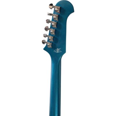 Custom Crown DG335 Dave Grohl Pelham Blue Diamond Guitar Black Pickup Rings Left Handed - Image 2