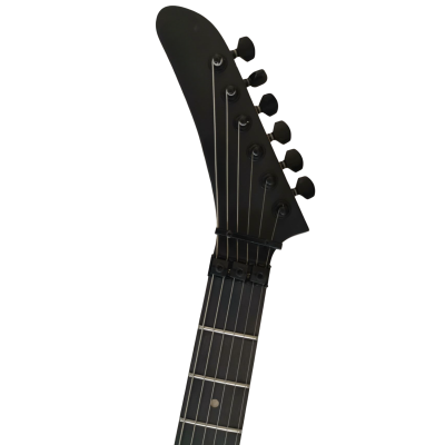 Custom Obsidian George White Finish Hand Painted Skull And Bones Carved Skeleton Guitar - Image 5