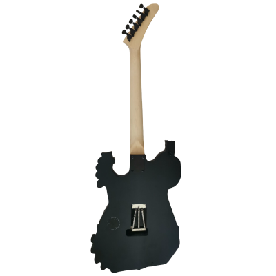 Custom Obsidian George White Finish Hand Painted Skull And Bones Carved Skeleton Guitar - Image 6